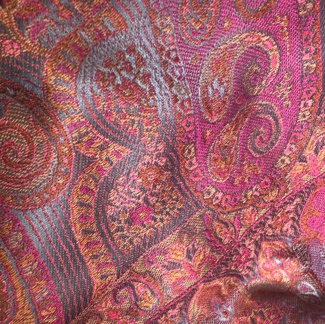 Silk jacquard loomed shawl