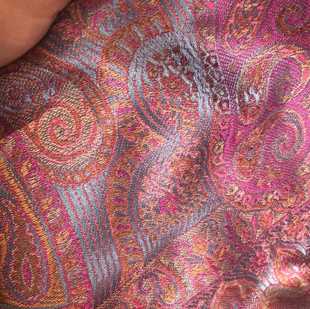 Silk jacquard loomed shawl