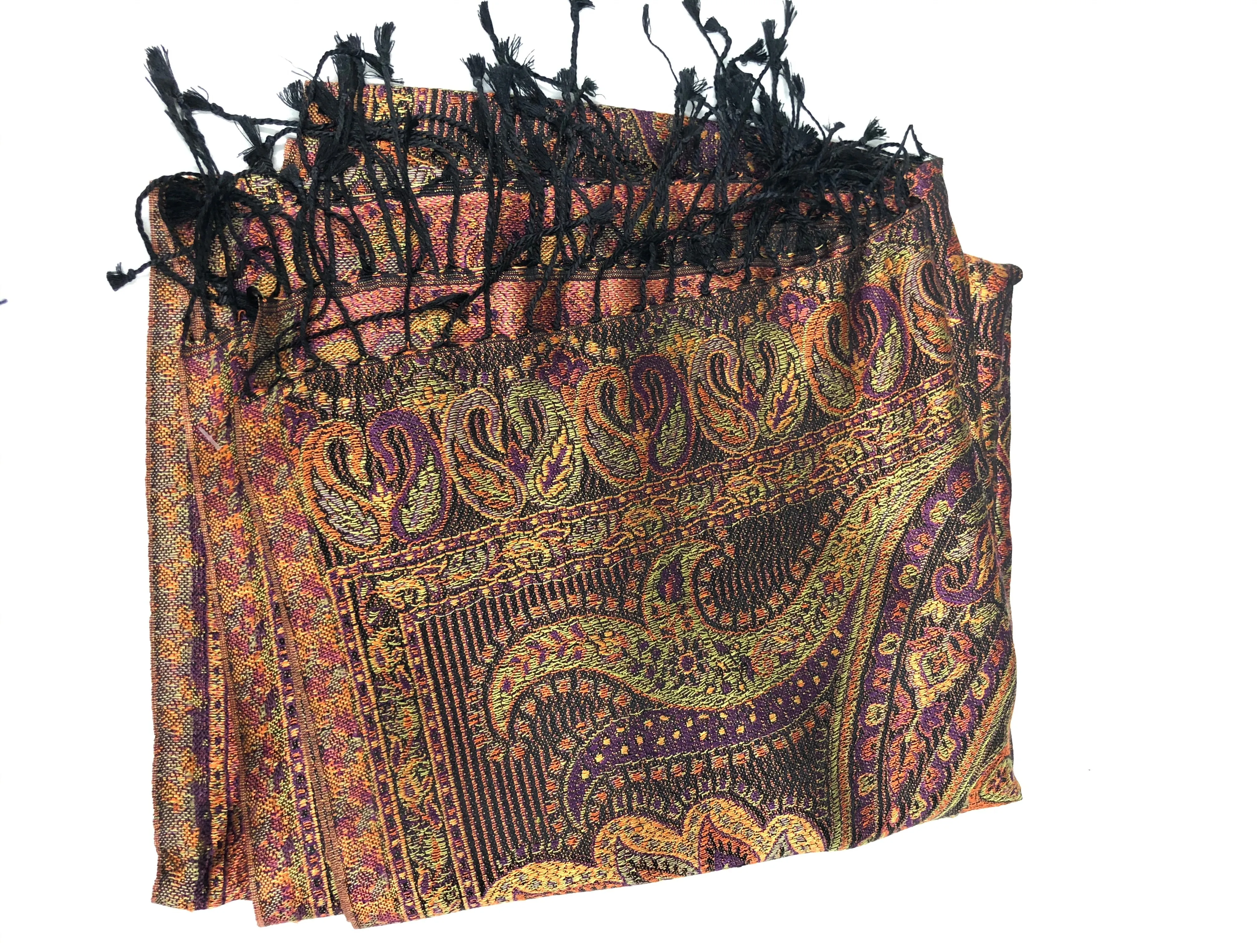 Silk jacquard loomed shawl