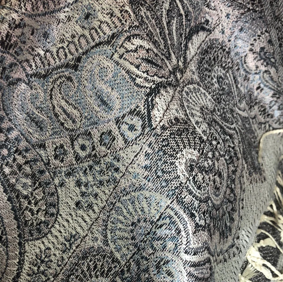 Silk jacquard loomed shawl