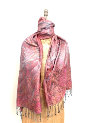 Silk jacquard loomed shawl