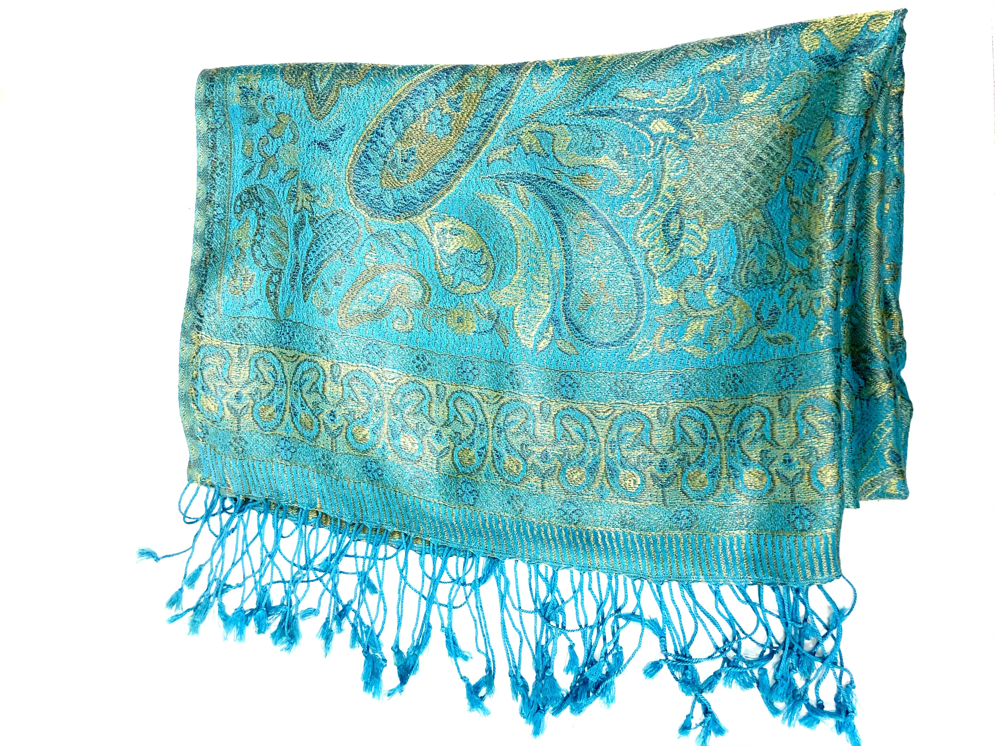 Silk jacquard loomed shawl