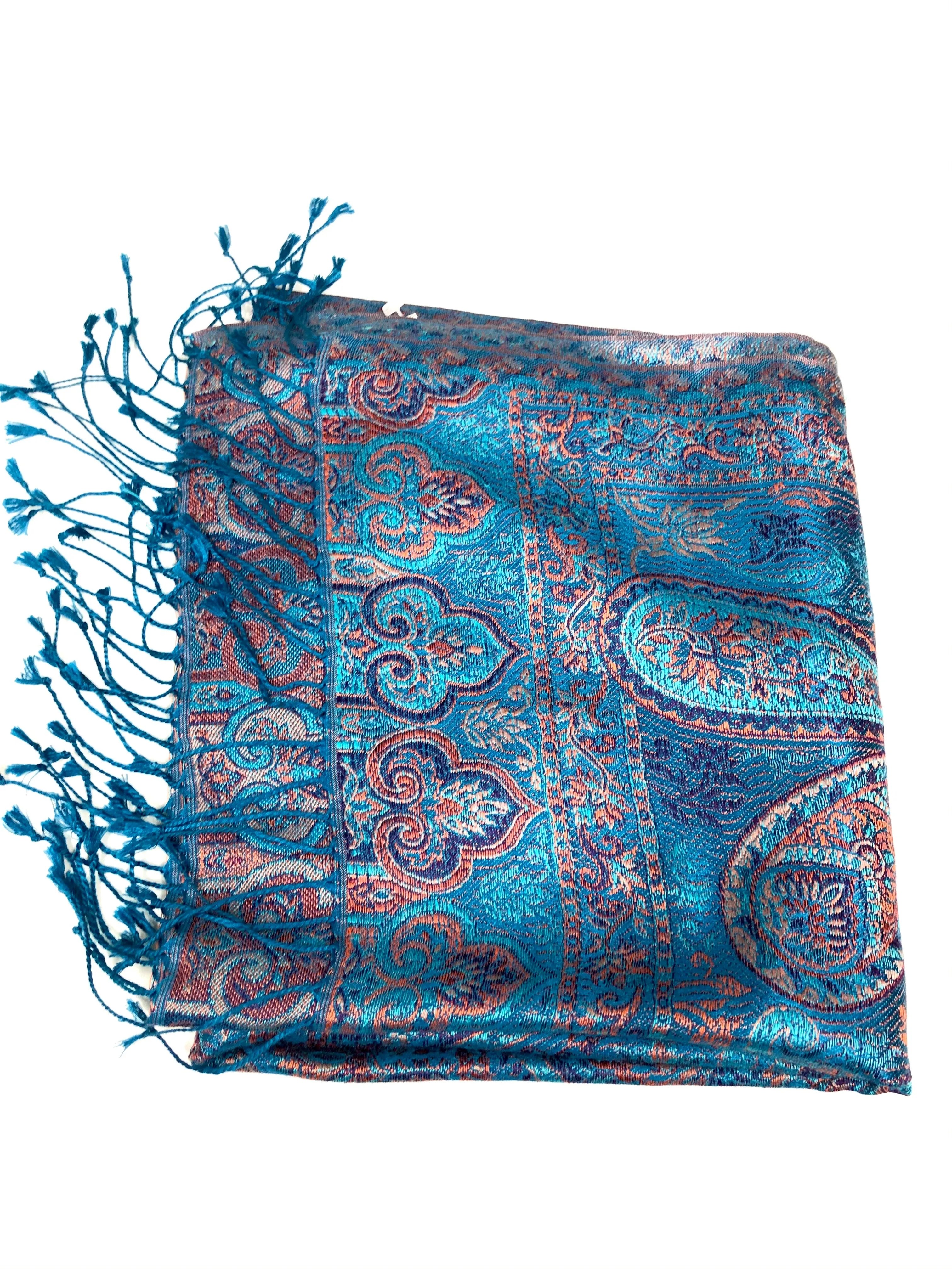 Silk jacquard loomed shawl