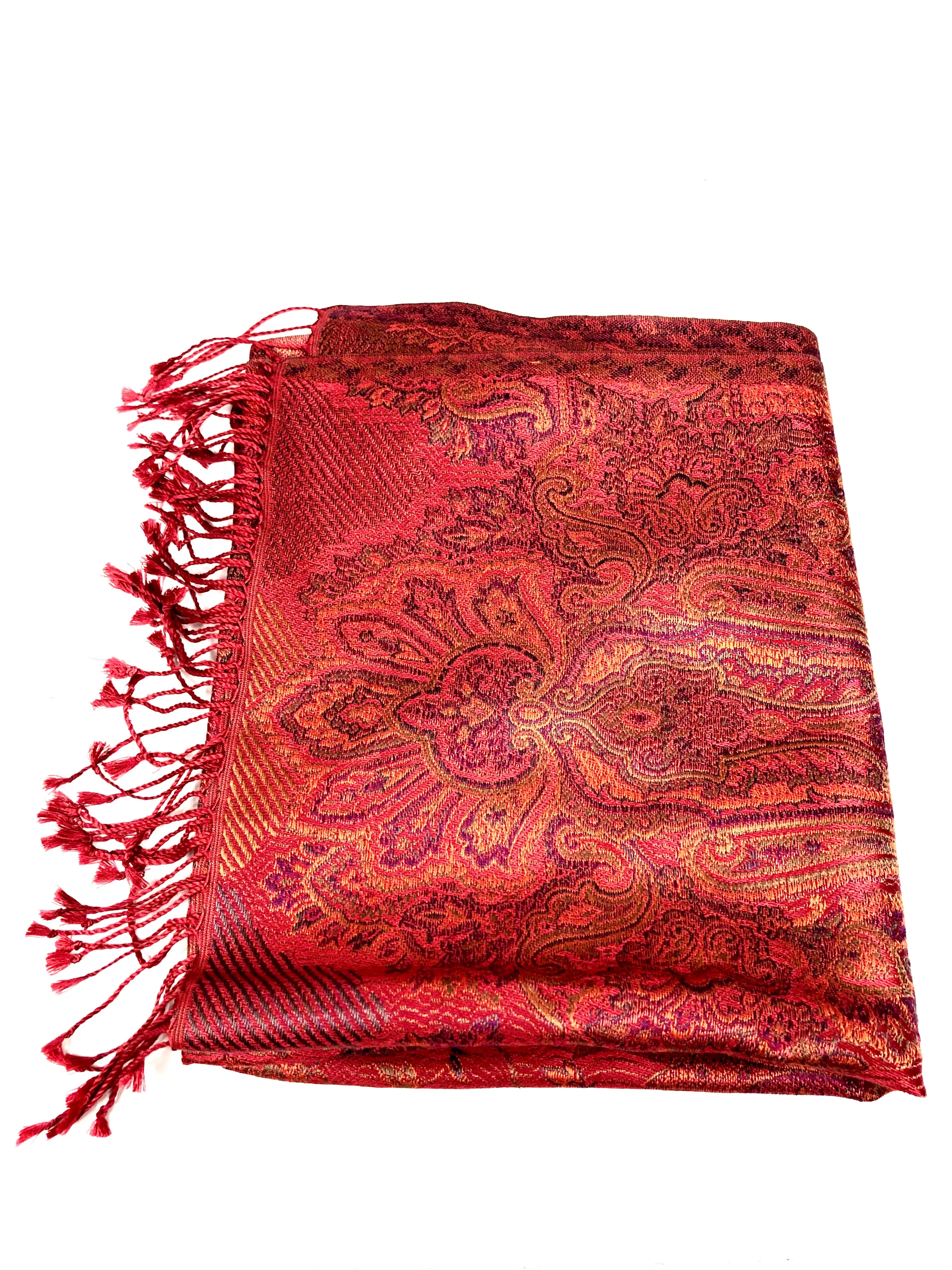 Silk jacquard loomed shawl