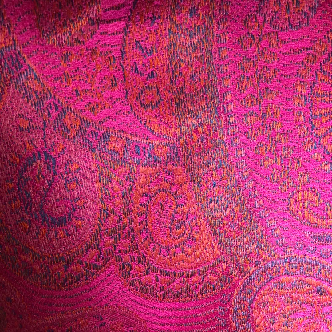 Silk jacquard loomed shawl