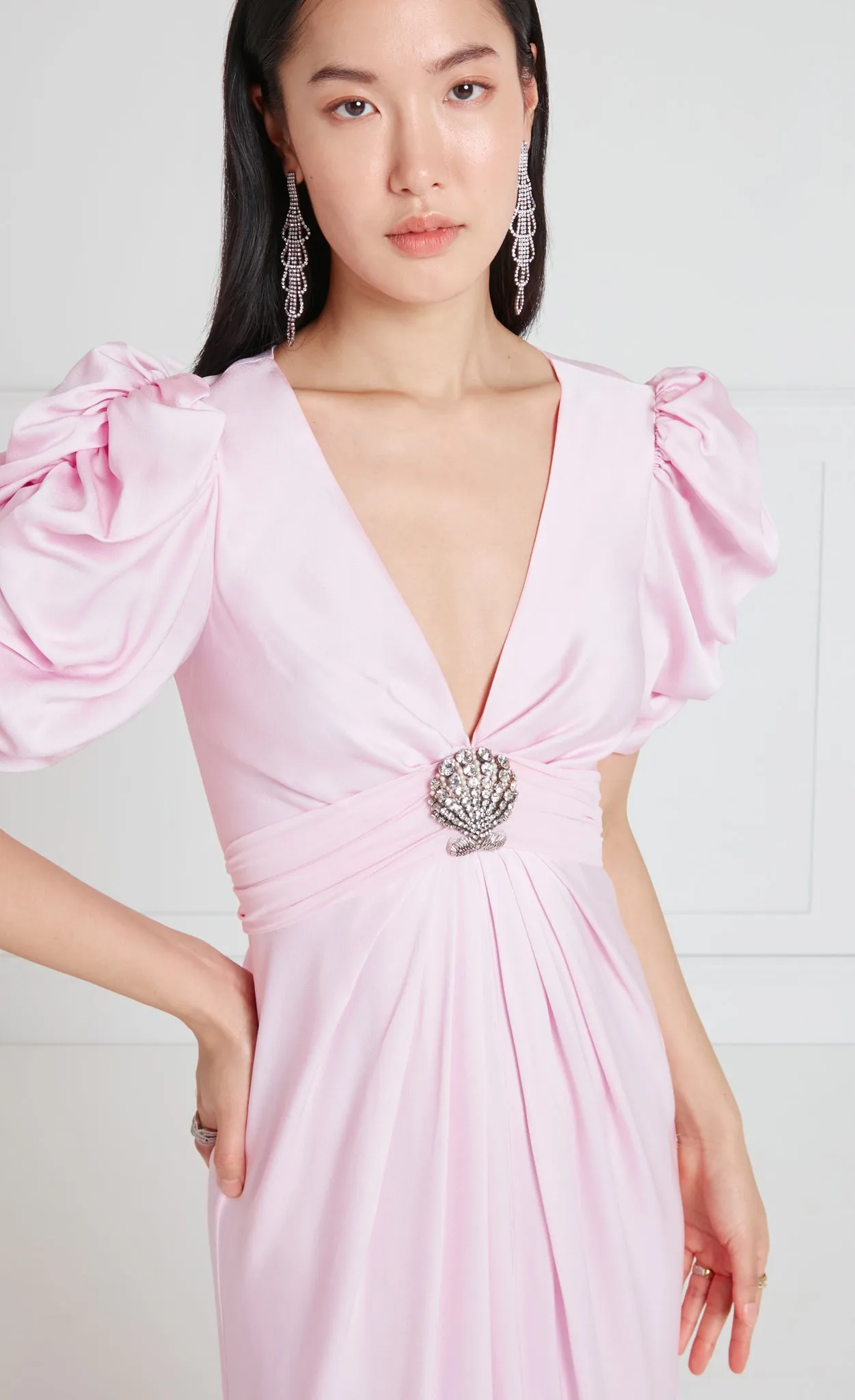 Sofia Sleeved Dress - Powder Pink