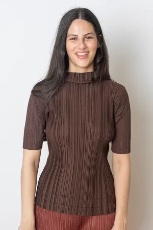 Soft Pleats Top - Dark Brown