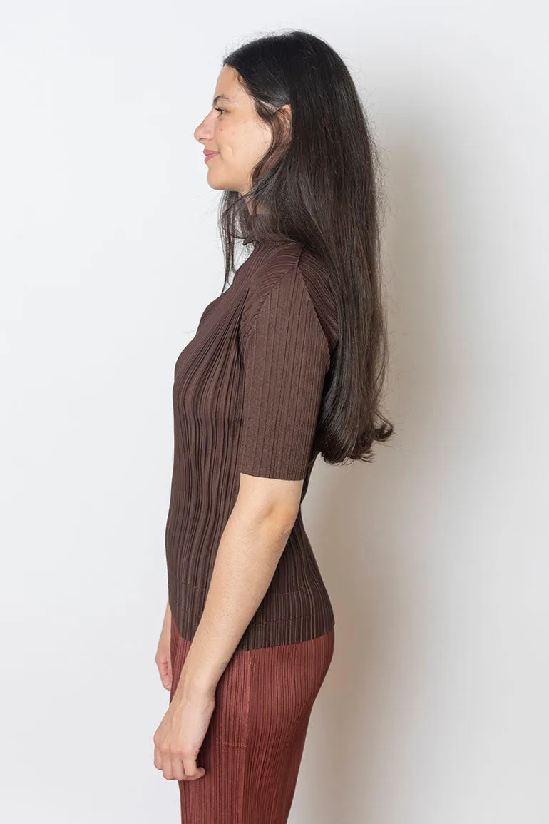 Soft Pleats Top - Dark Brown