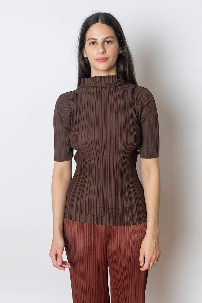 Soft Pleats Top - Dark Brown