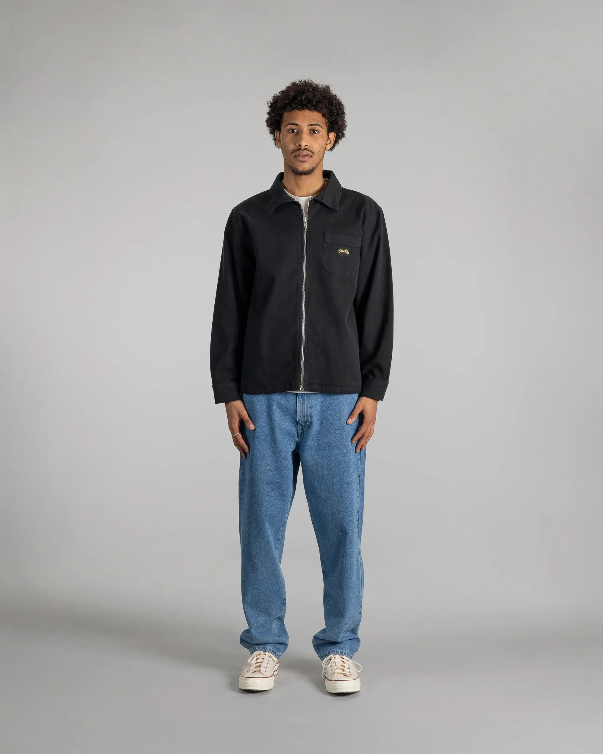 Stan Ray Zip Shirt - Washed Black Canvas