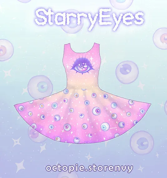 Starry Eyes Sleeveless Skater Dress