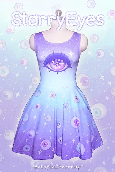Starry Eyes Sleeveless Skater Dress