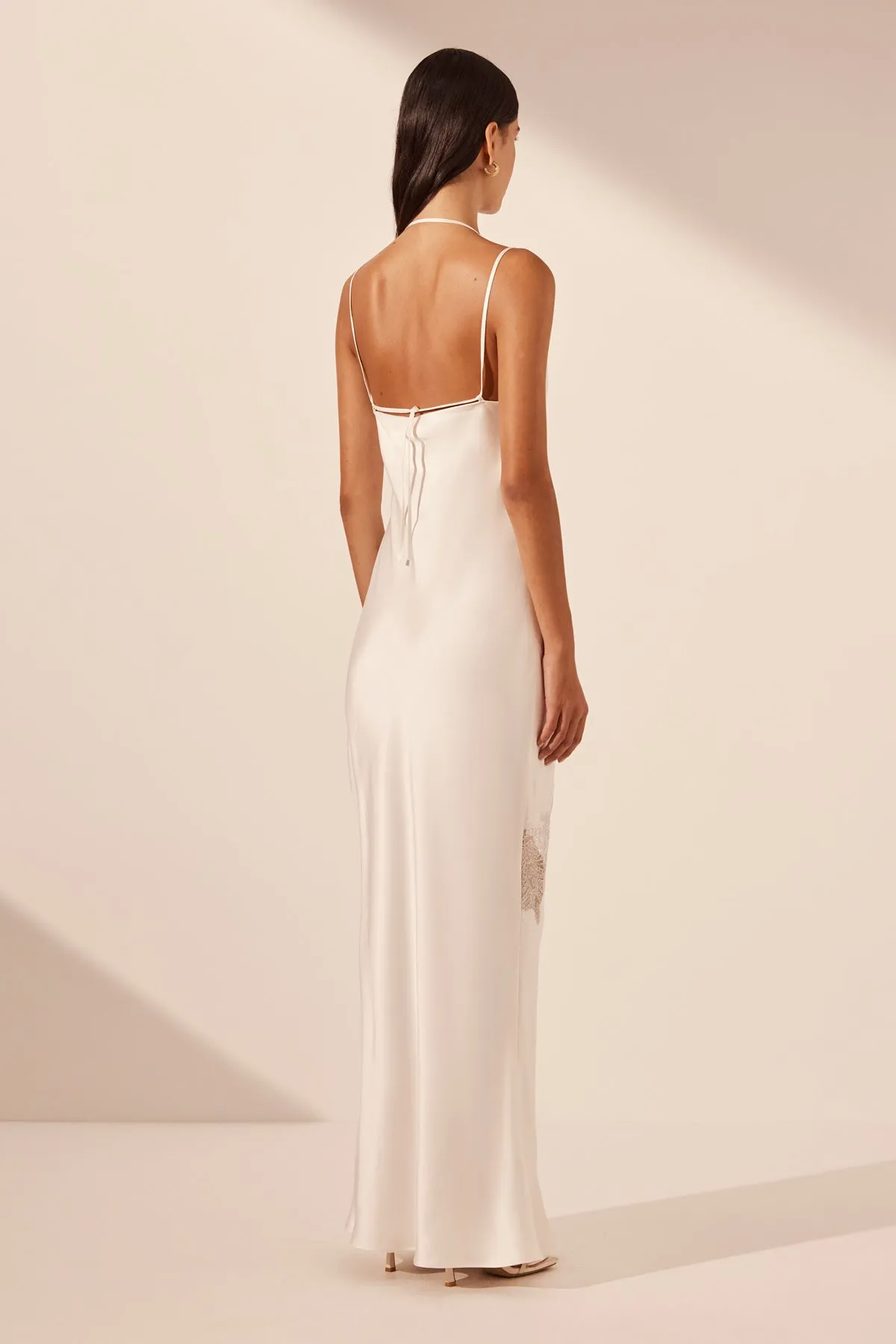 STRATUS LACE PANELLED MAXI DRESS - IVORY