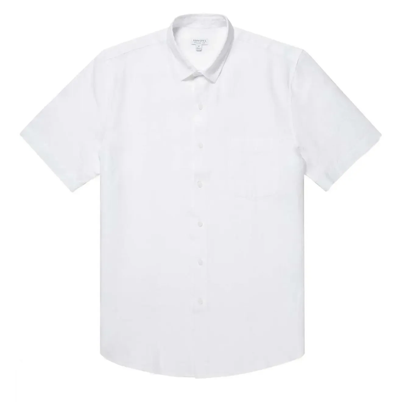 Sunspel SS Linen Shirt White