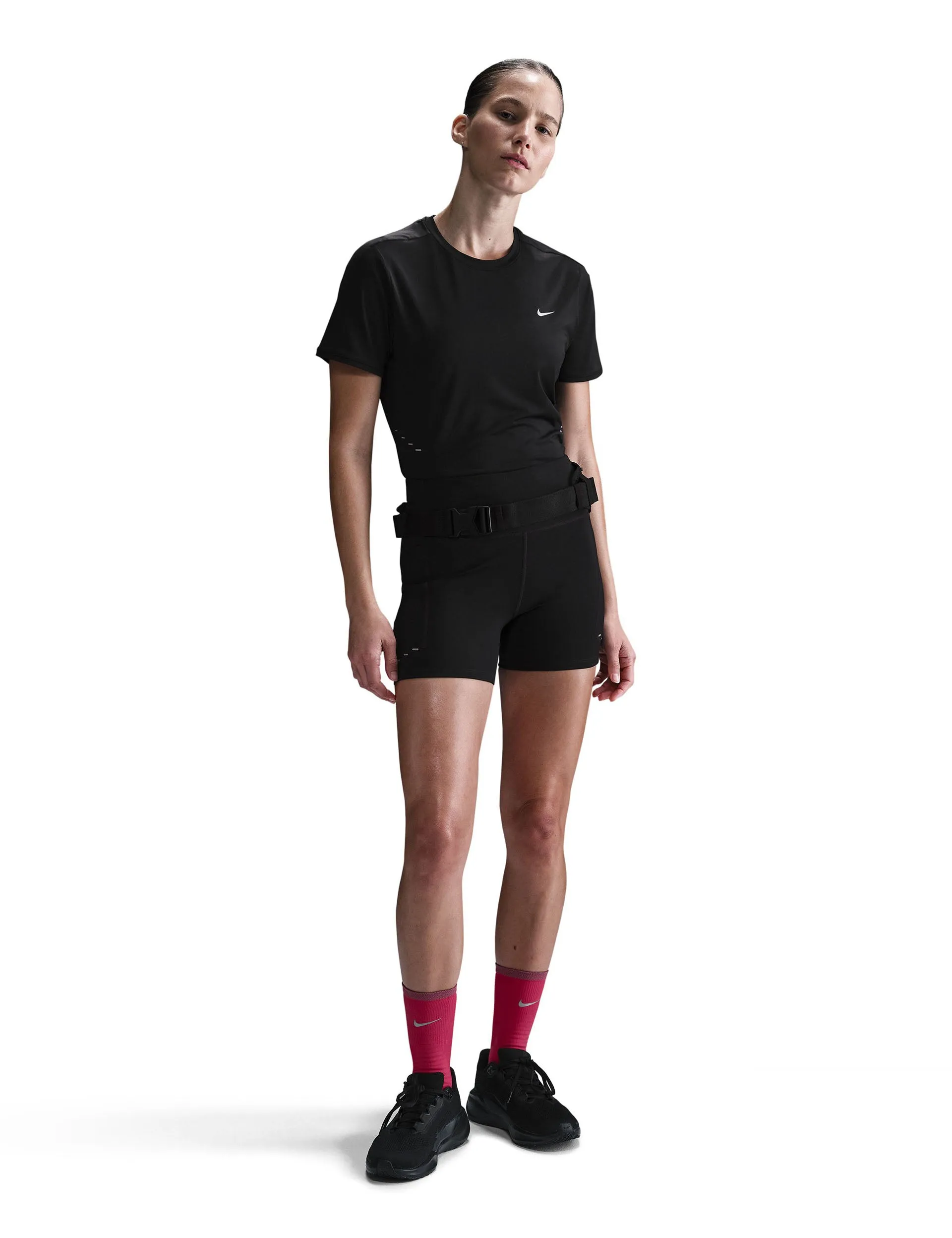 Swift Dri-FIT Short-Sleeve Running Top - Black/Reflective Silver