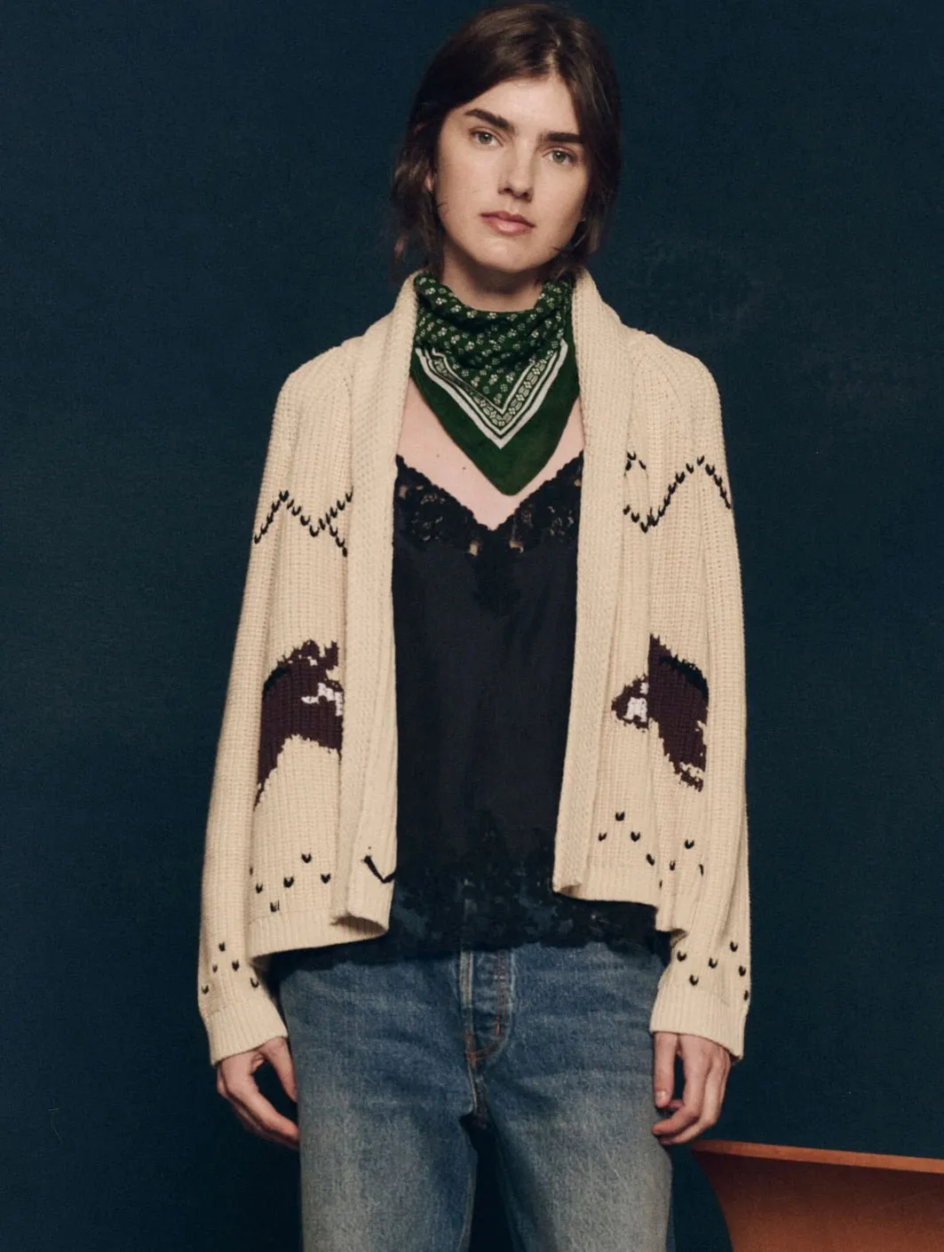 The Great - The Horse Lodge Cardigan in Cream