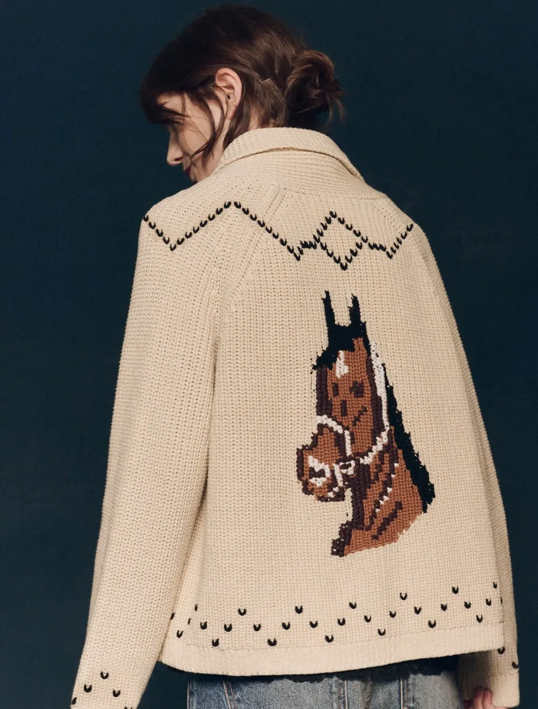 The Great - The Horse Lodge Cardigan in Cream