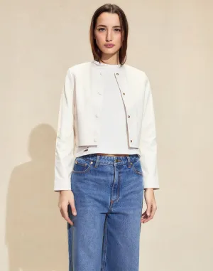 The London Leather Cropped Jacket