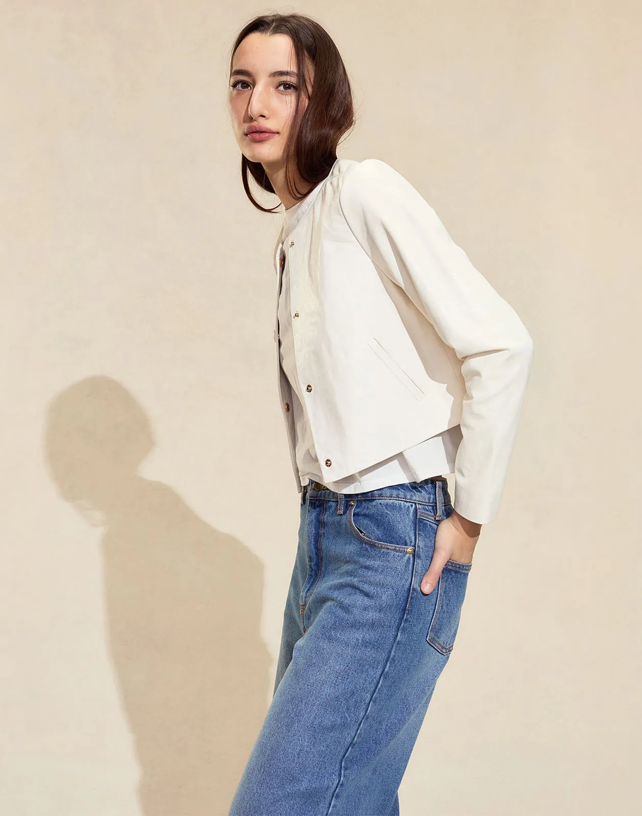 The London Leather Cropped Jacket