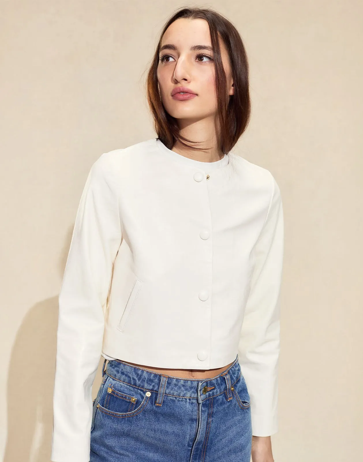 The London Leather Cropped Jacket