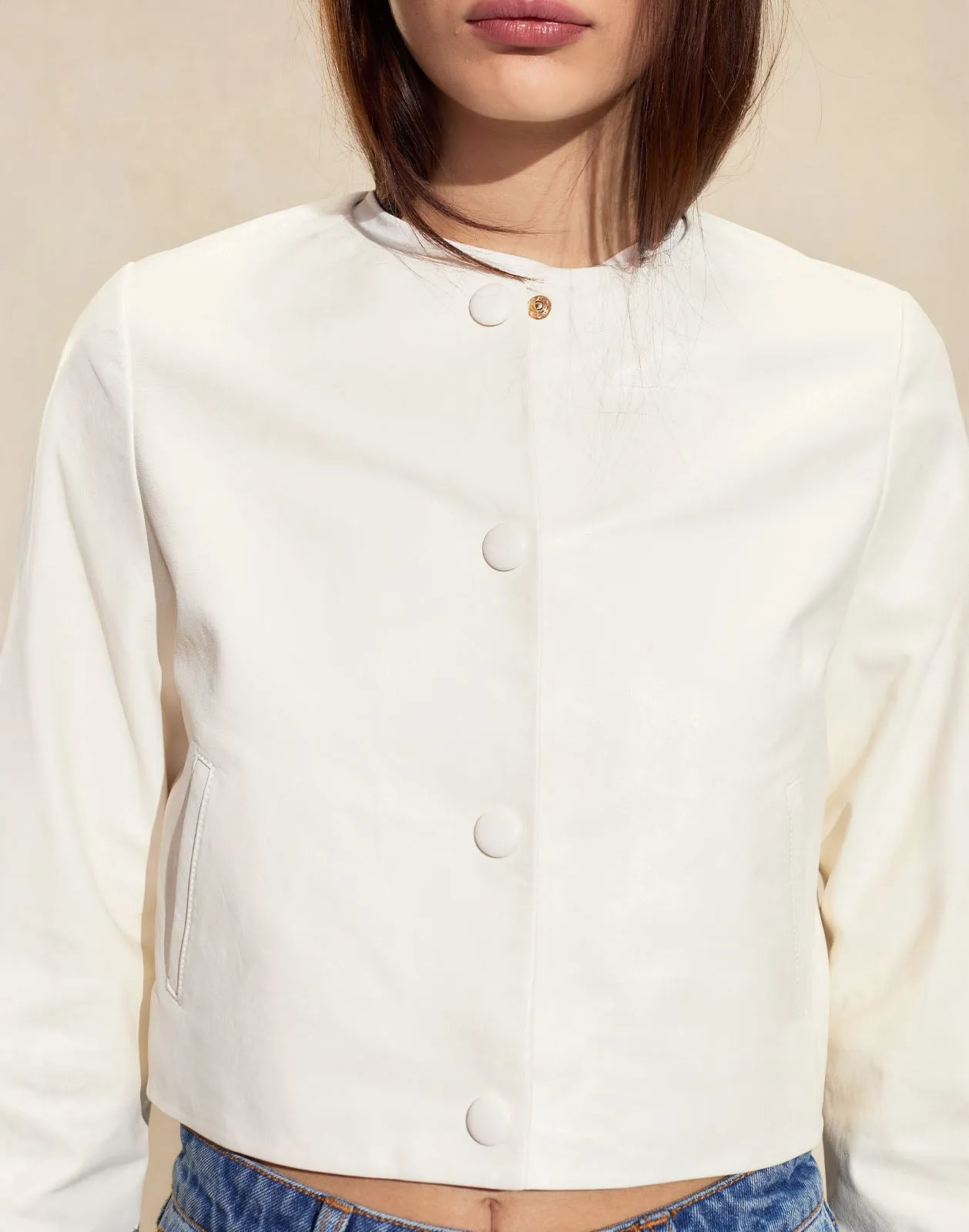 The London Leather Cropped Jacket
