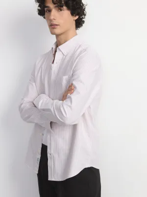 The Striped Jasper Oxford Shirt in Light Pink