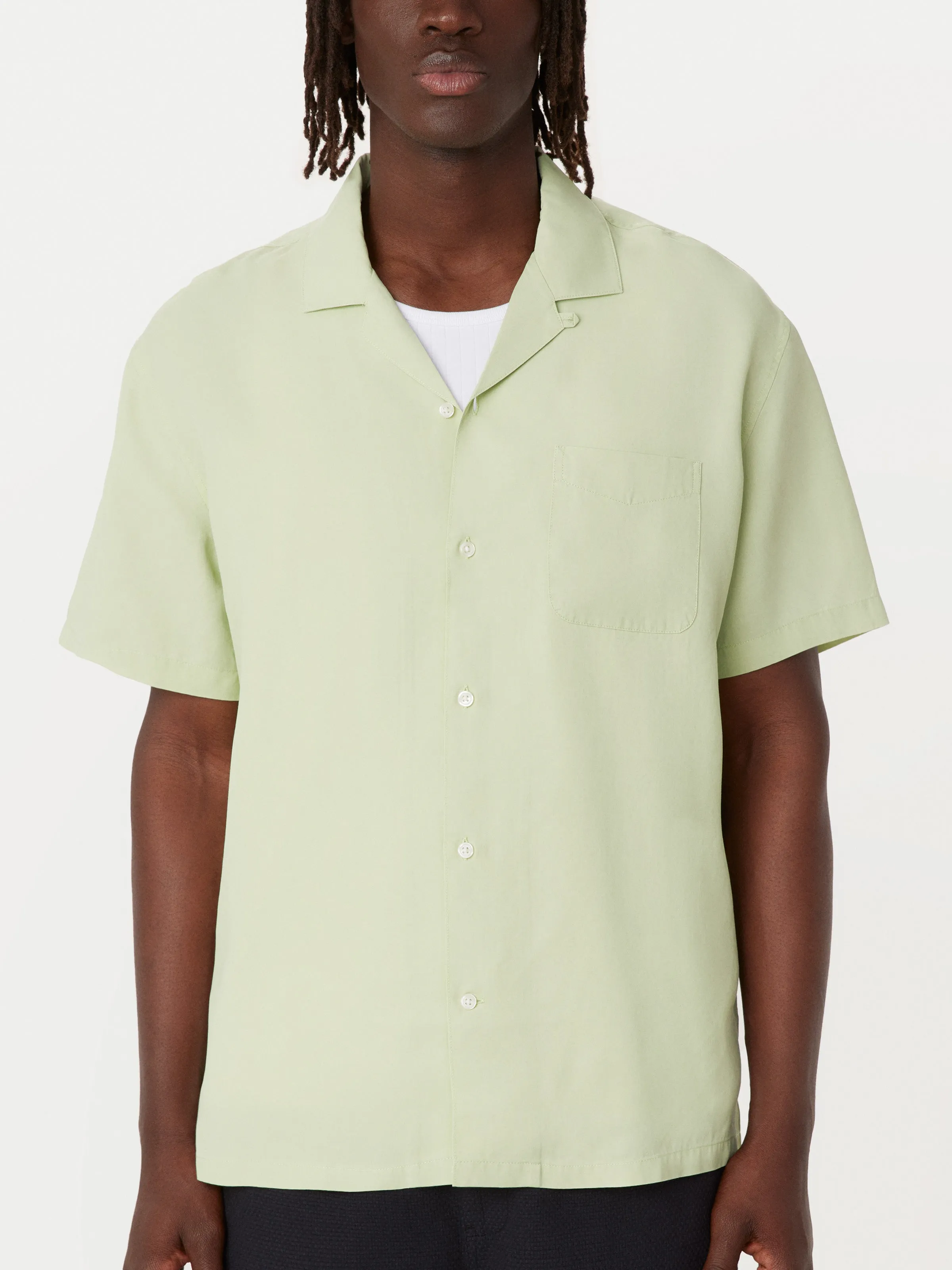 The Washed Camp Collar Shirt in Wasabi