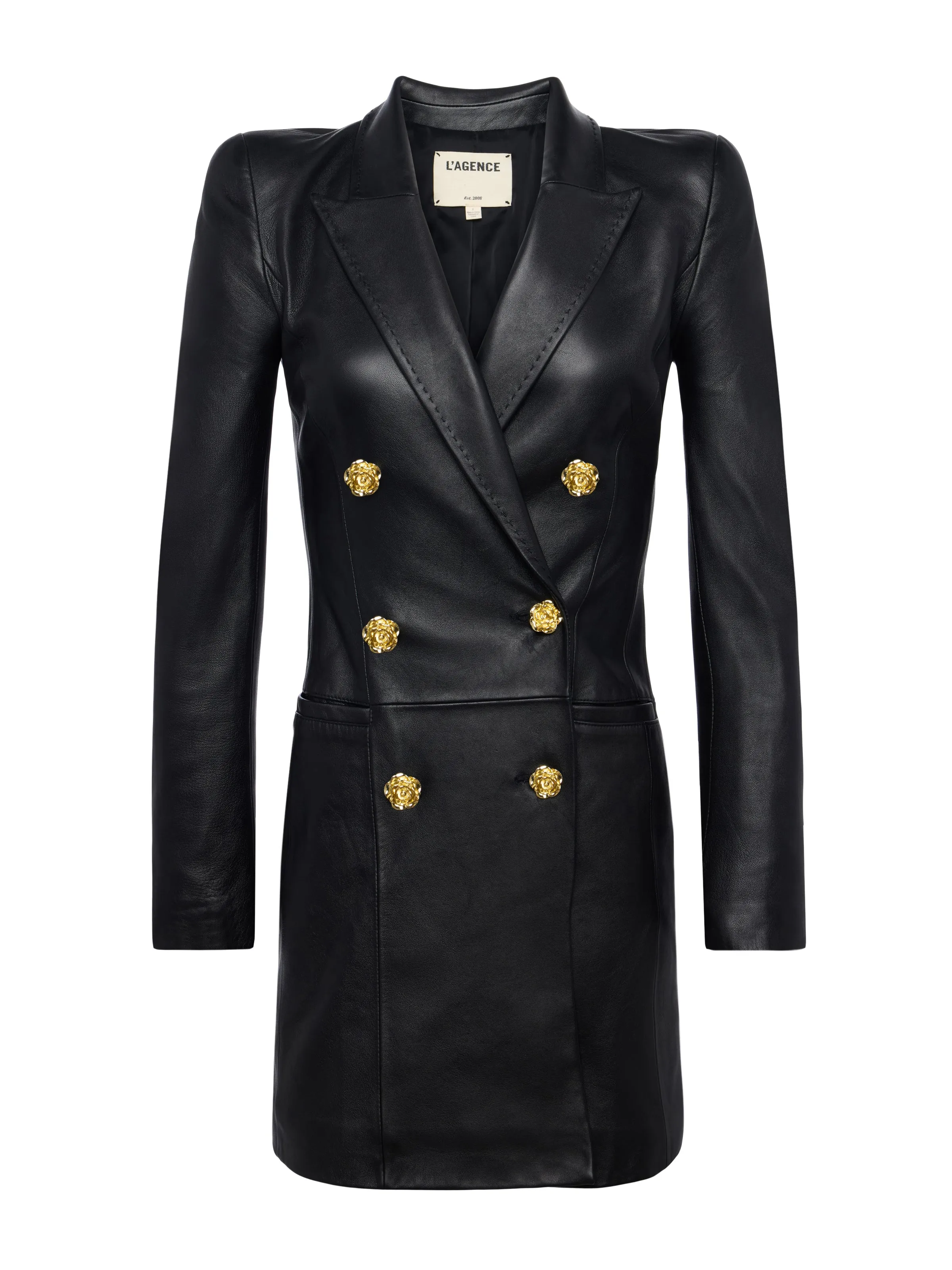 Tora Leather Blazer Dress