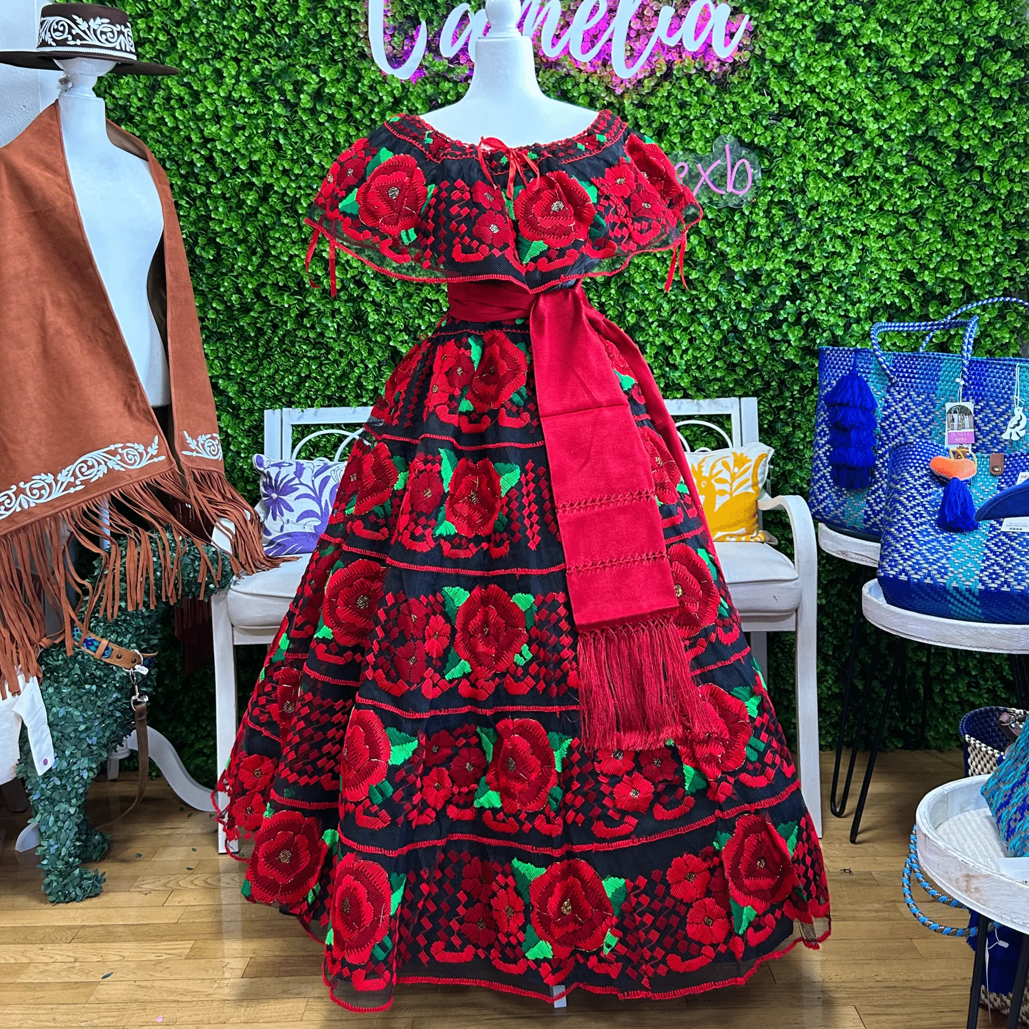 Traditional Chiapas de Corzo Dress - Adult RED