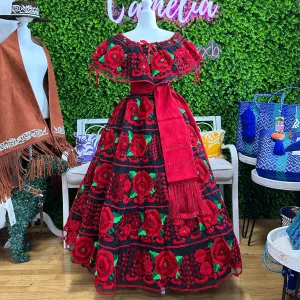 Traditional Chiapas de Corzo Dress - Adult RED
