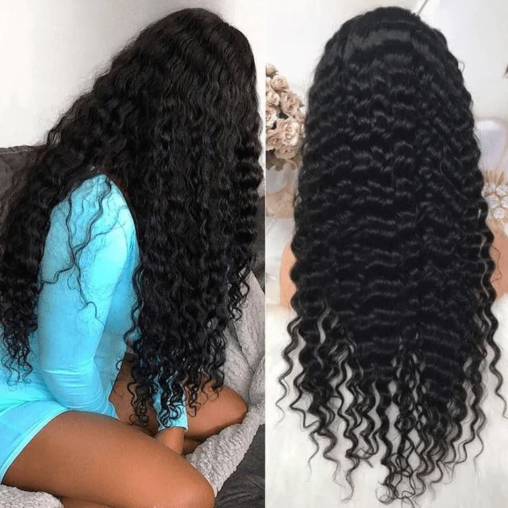 Tuneful 13x6 Transparent Lace Front Human Hair Wigs Brazilian Deep Wave 6x5 Ready Go Wigs