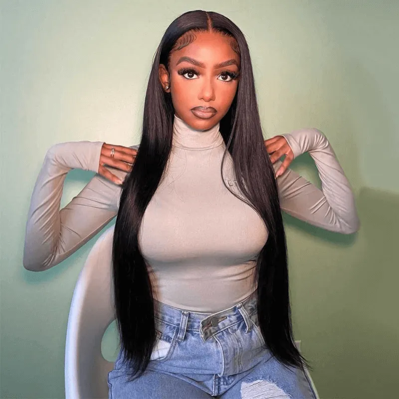 Tuneful 13x6 Transparent Lace Front Human Hair Wigs Brazilian Straight 5x5 Lace Closure 6x4 Wear Go Wig