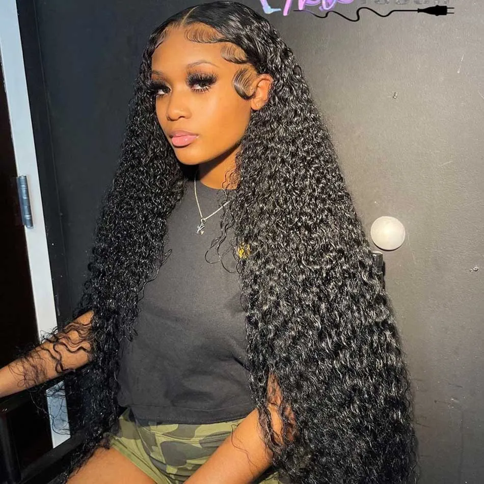 Tuneful 13x6 Transparent Lace Front Human Hair Wigs Malaysian Jerry Curly Wigs