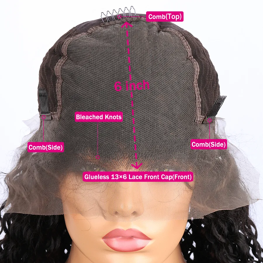 Tuneful 13x6 Transparent Lace Front Human Hair Wigs Malaysian Jerry Curly Wigs