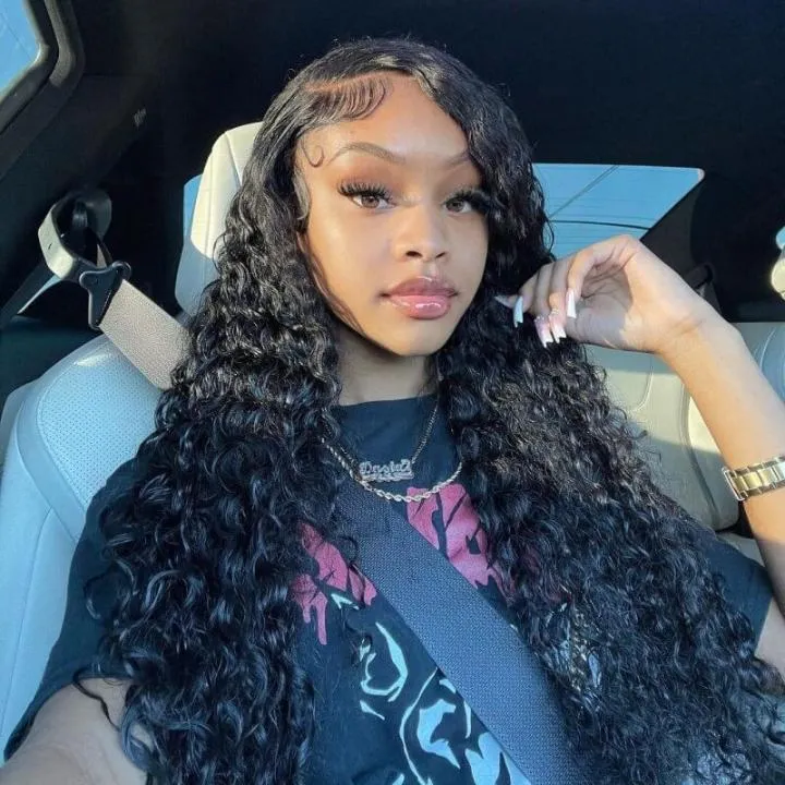 Tuneful Transparent 13x6 Lace Front Human Hair Wigs Brazilian Water Wave 6x5 Wear Go Wig