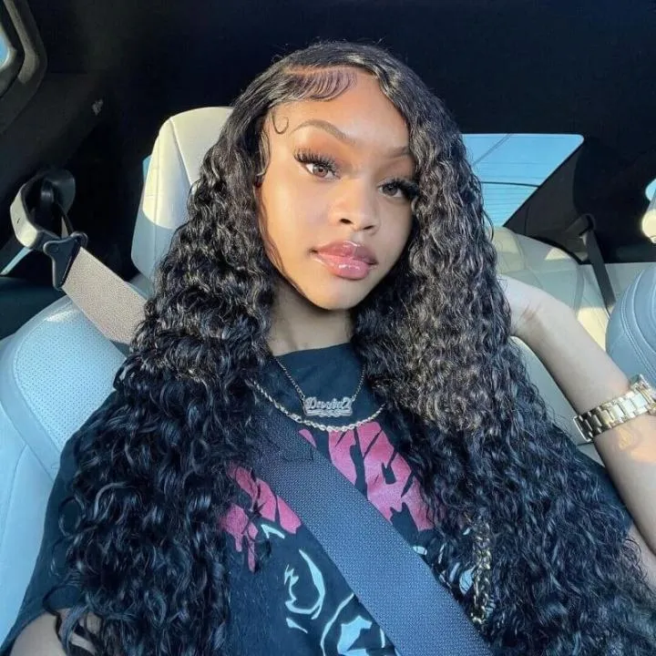 Tuneful Transparent 13x6 Lace Front Human Hair Wigs Brazilian Water Wave 6x5 Wear Go Wig