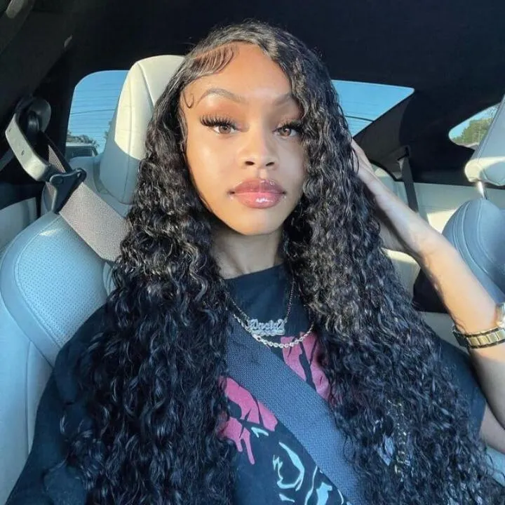 Tuneful Transparent 13x6 Lace Front Human Hair Wigs Brazilian Water Wave 6x5 Wear Go Wig