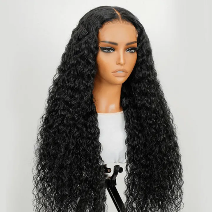 Tuneful Transparent 13x6 Lace Front Human Hair Wigs Brazilian Water Wave 6x5 Wear Go Wig