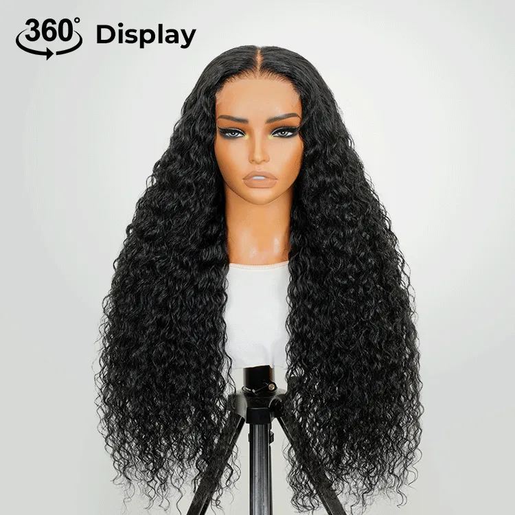 Tuneful Transparent 13x6 Lace Front Human Hair Wigs Brazilian Water Wave 6x5 Wear Go Wig