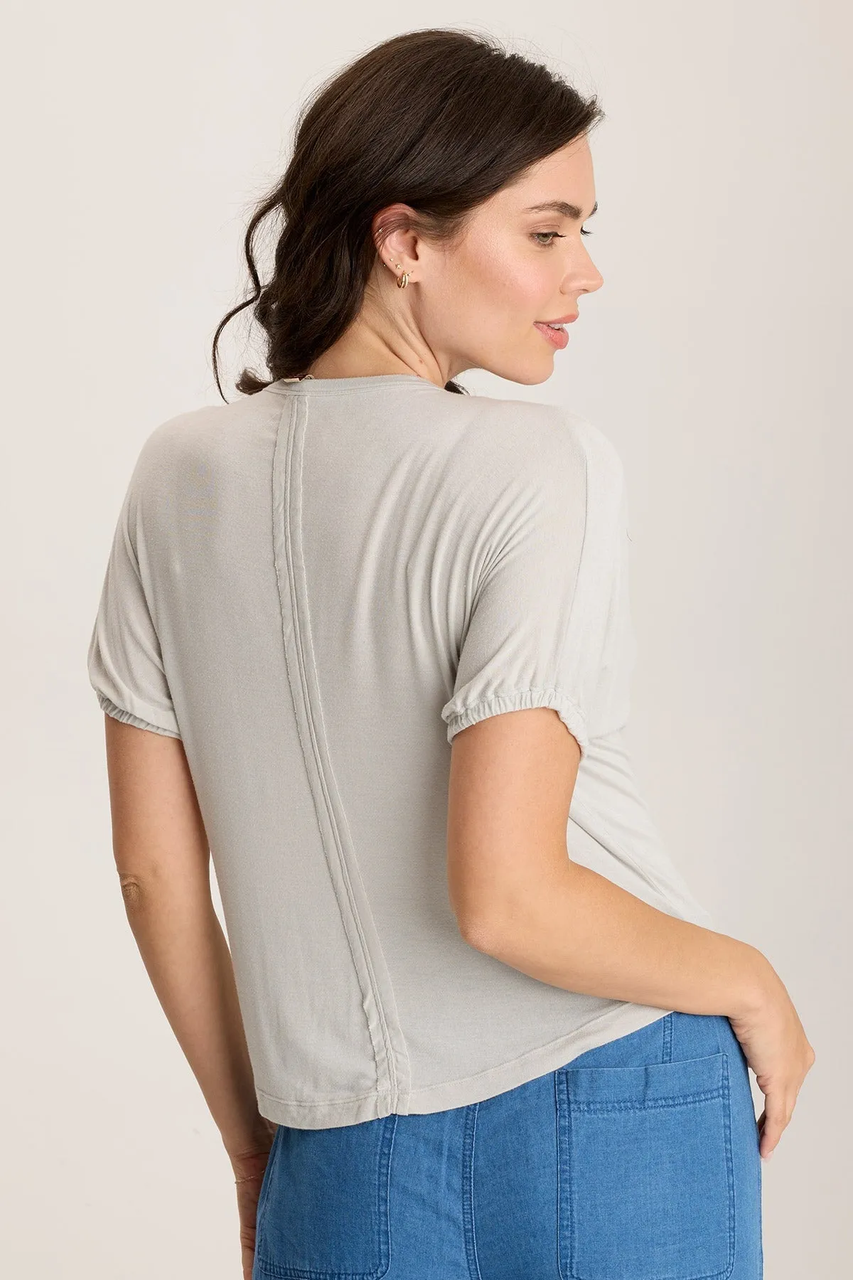 Valensi Soft Jersey Banded Sleeve Tee