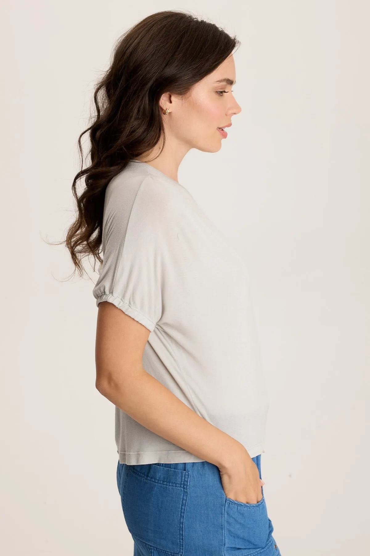 Valensi Soft Jersey Banded Sleeve Tee