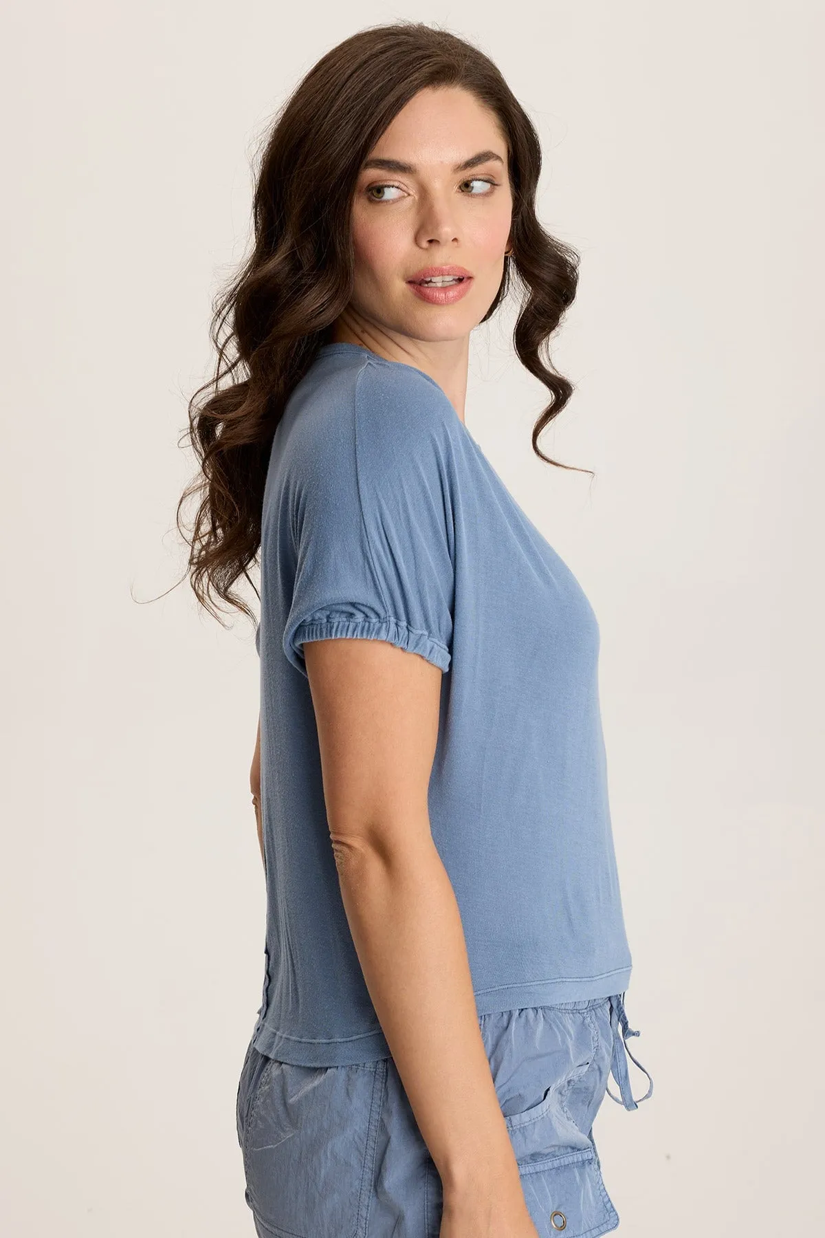 Valensi Soft Jersey Banded Sleeve Tee
