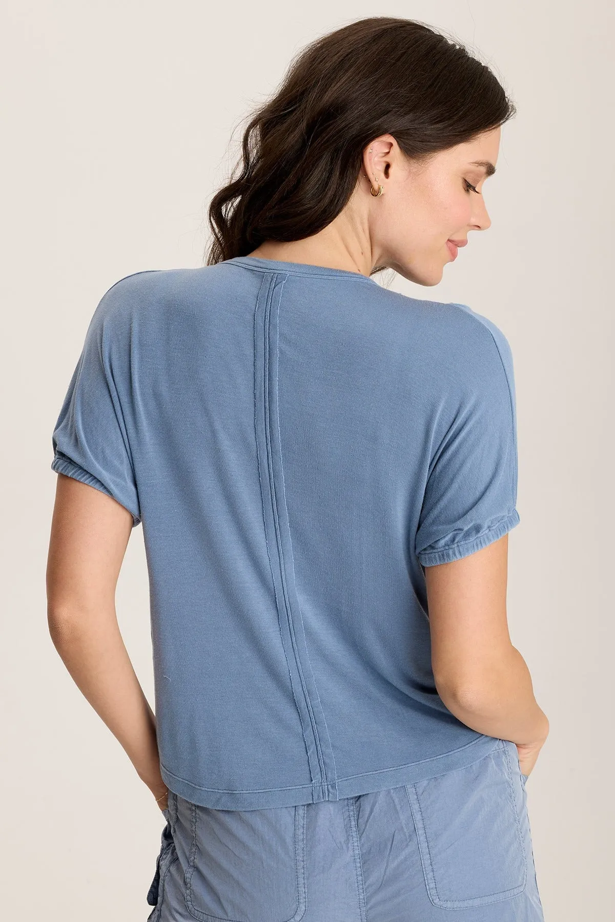 Valensi Soft Jersey Banded Sleeve Tee