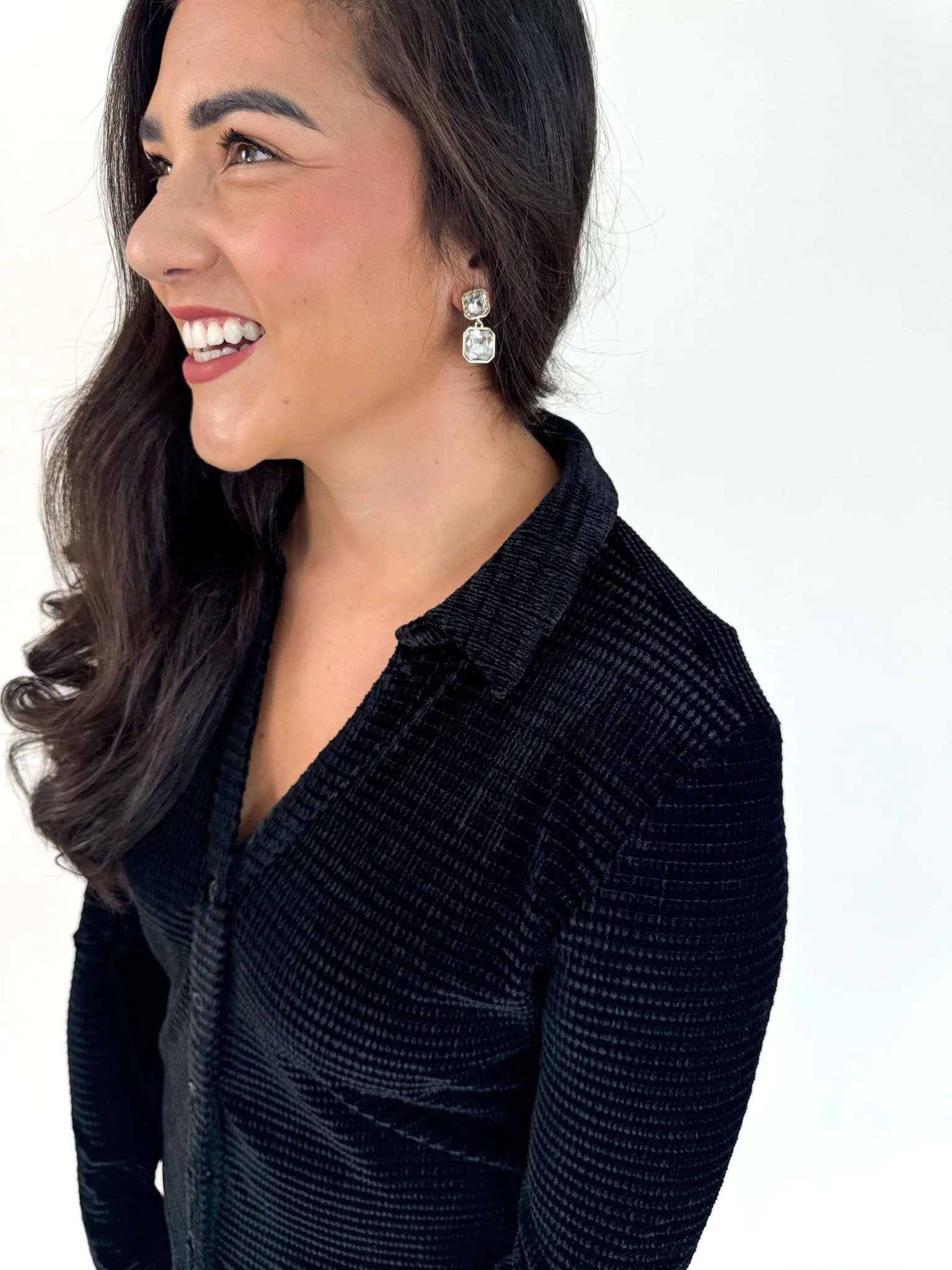 Vienna Textured Velvet Button Up
