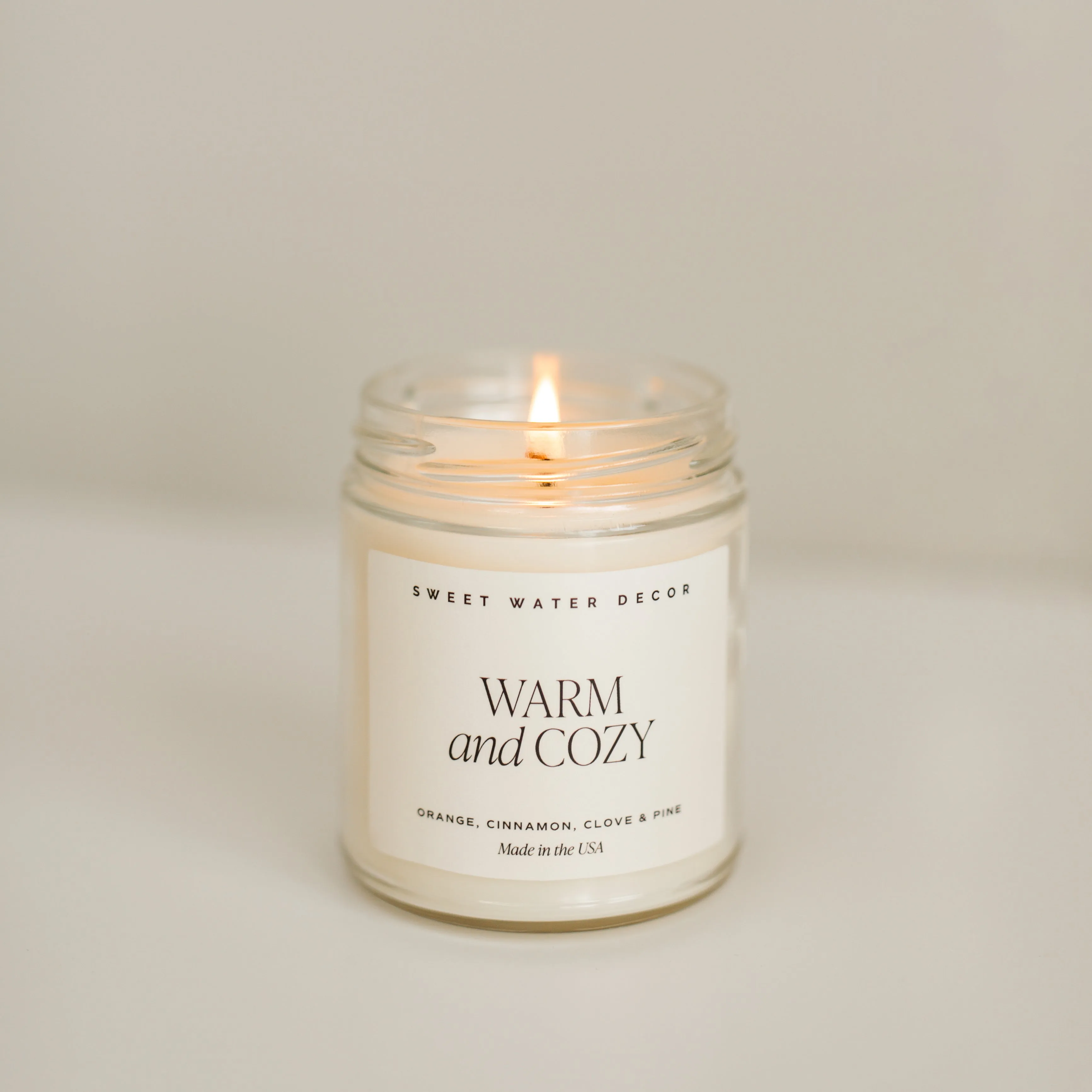 Warm and Cozy Soy Candle - Clear Jar - 9 oz