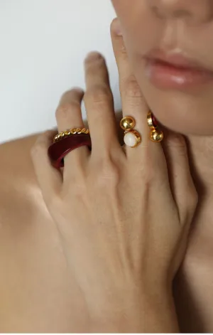 White Ball Ring