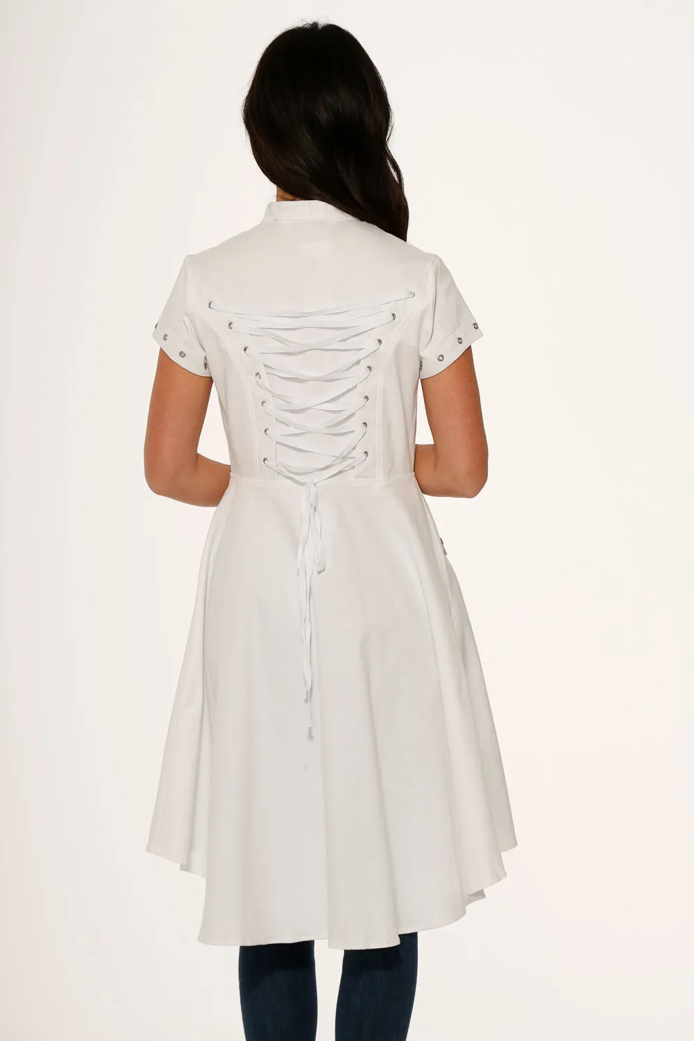 White Battalion Hi-Lo Dress