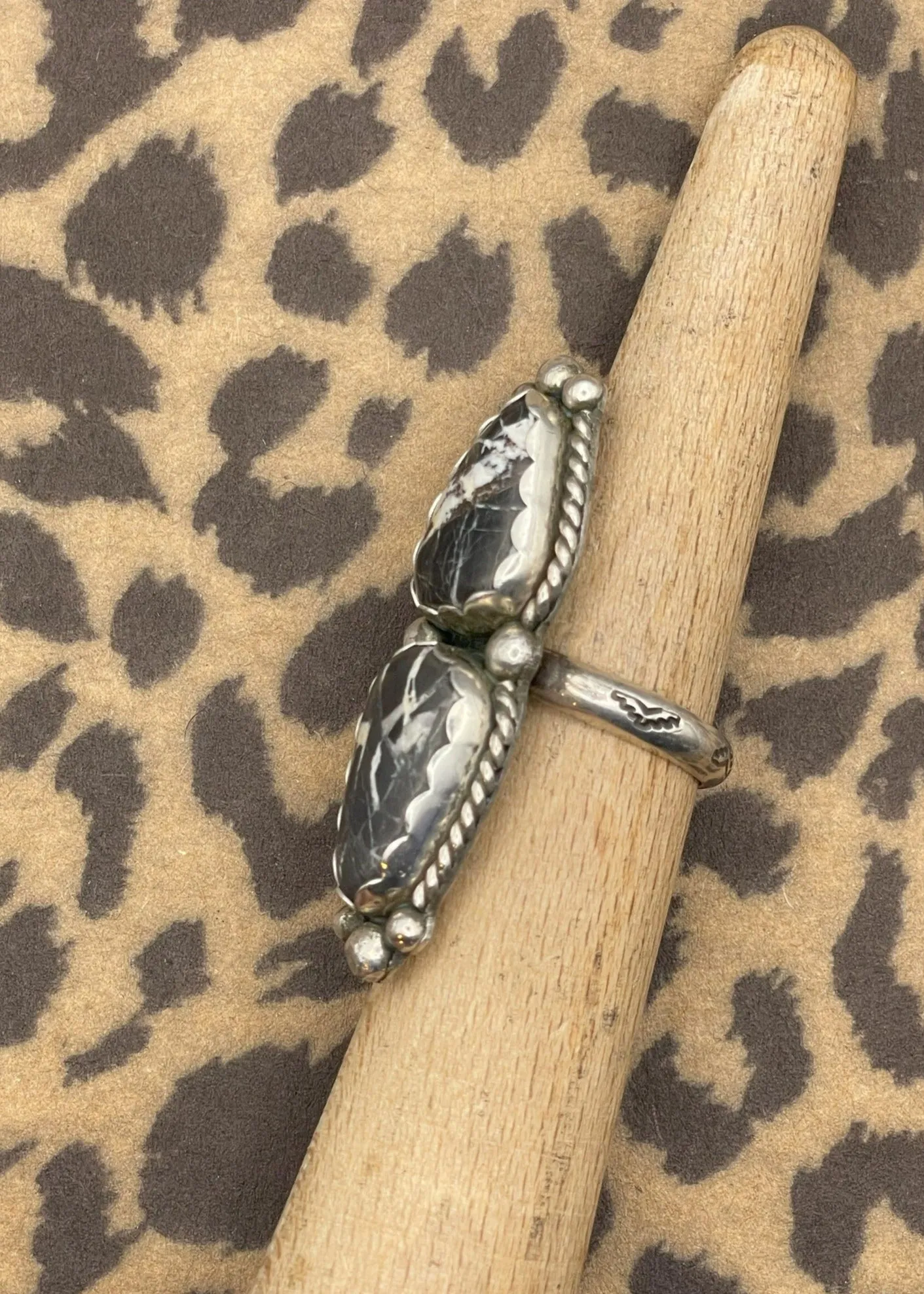 White Buffalo Turquoise Ring