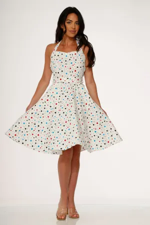 White Candy Halter Swing Dress