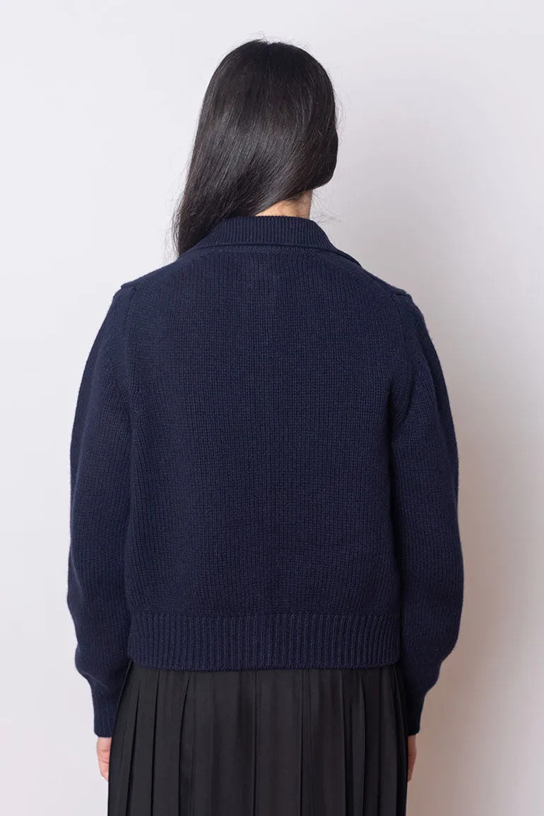 Winny Collared Jacket - Navy